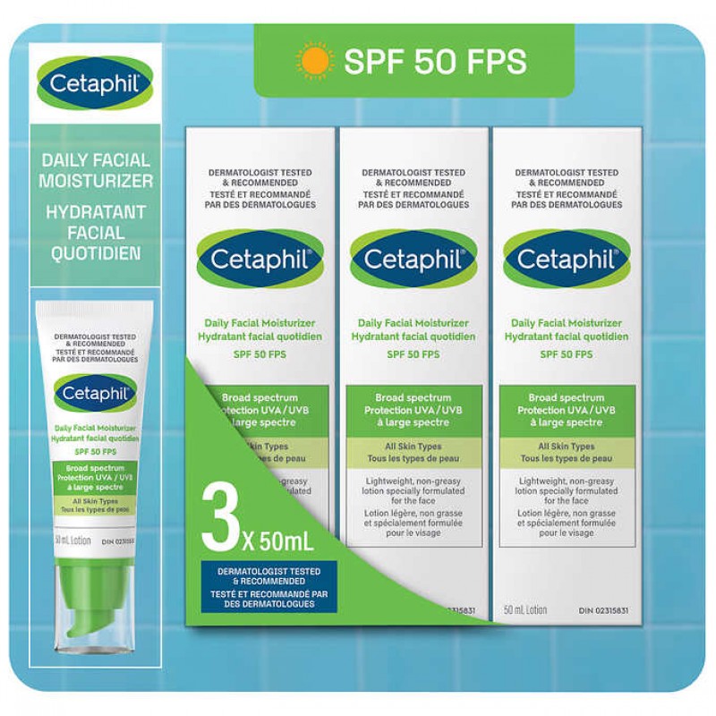 Cetaphil 丝塔芙 保湿润肤防晒乳 SPF50 50ml*3 Cetaphil 丝塔芙 保湿润肤防晒乳 SPF50 50ml*3
