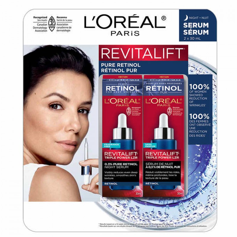 L’Oréal 欧莱雅 抗皱去皱 面部晚间精华液 2 x 30 mL L’Oréal 欧莱雅 抗皱去皱 面部晚间精华液 2 x 30 mL