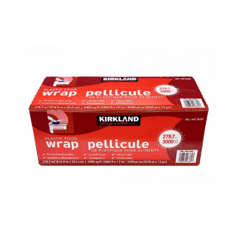 Kirkland Signature Plastic Food Wrap, 30.5 cm × 914.4 m (12 in × 3,000 ft) Kirkland Signature Plastic Food Wrap, 30.5 cm × 914.4 m (12 in × 3,000 ft)