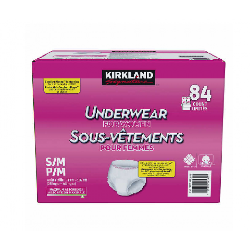 Kirkland Signature Underwear for Women, Small/Medium, 84-pack (原盒发) Kirkland Signature Underwear for Women, Small/Medium, 84-pack (原盒发)