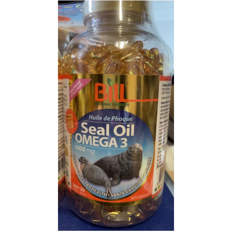 Bill Natural Sources Seal Oil Omega-3 1000mg， 320粒