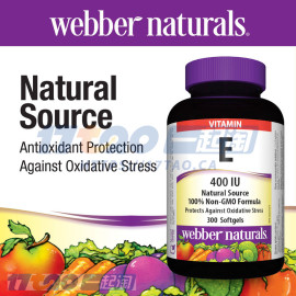 Webber Naturals 韦伯 维生素E胶囊400 IU 300 粒
