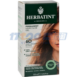 Herbatint 天然植物染发剂 6D Dark Golden Blonde - 135 ml(默认开盒加保护气泡层)