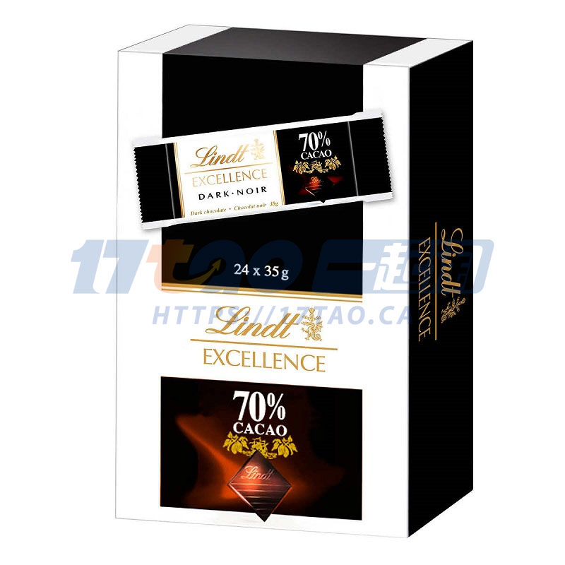 Lindt 瑞士莲70%黑巧克力 24 × 35 g  [高温熔化不赔]