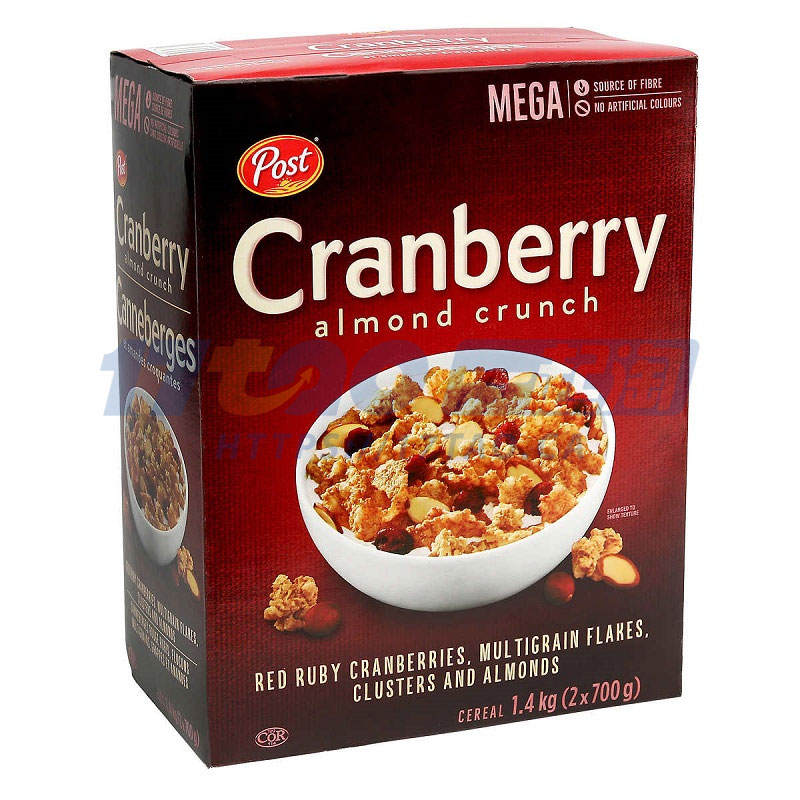 Post 蔓越莓杏仁谷物燕麦片 早餐麦片 1.4KG
